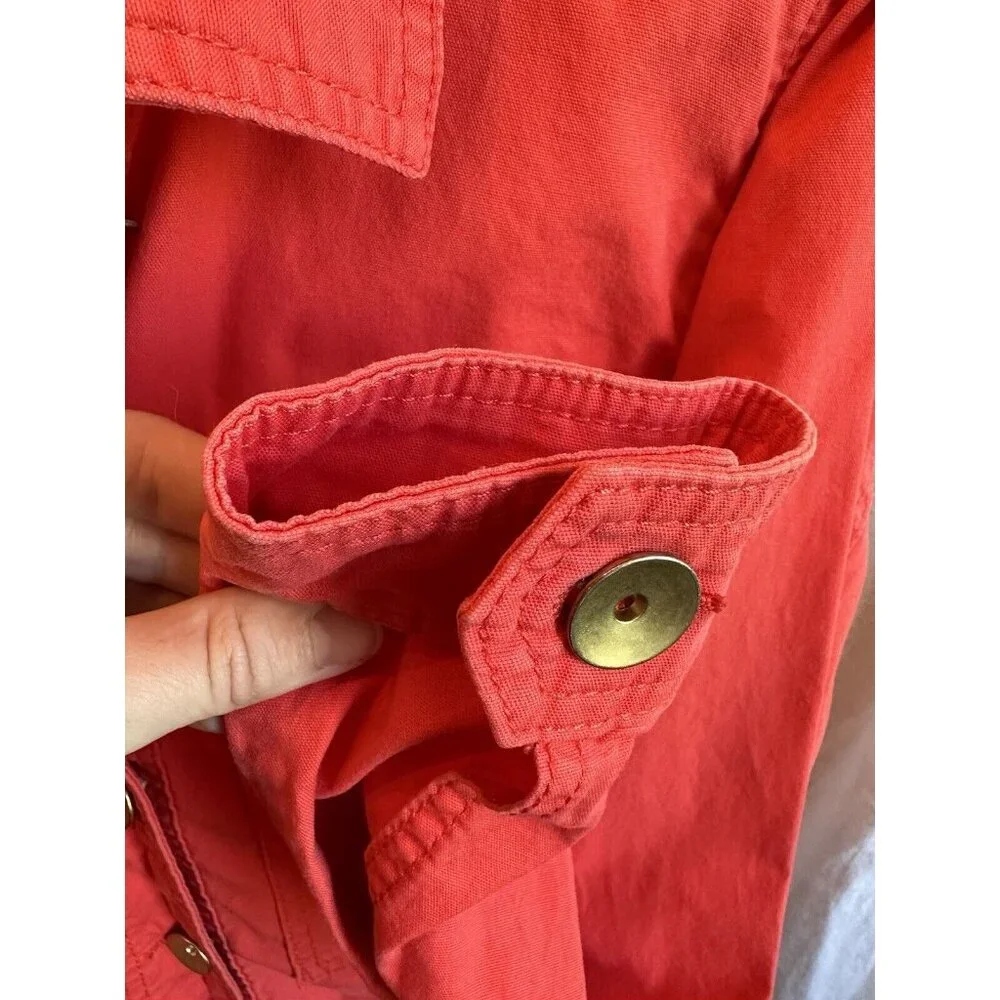 CAbi 727 Taylor‎ Ruffle Back Jacket In Lobster Medium Pockets - Picture 8 of 13